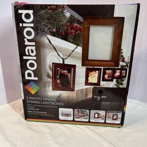 Polaroid Photo Frame String LED Lightboxes Warm Cinnamon Wood - NEW